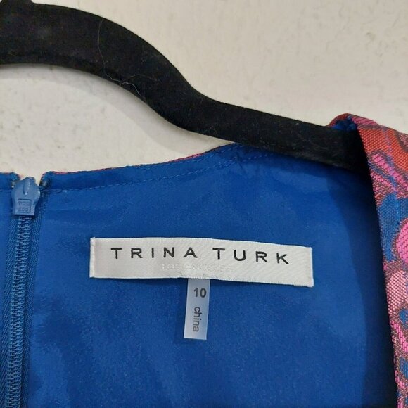 Trina Turk Multicolor Leigh Paisley Sweetheart Neckline Sheath Dress Size 10 - Picture 5 of 11